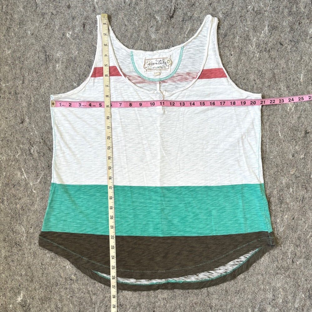Aventura eco organic cotton modal white red green brown colorblock tank top - Picture 12 of 13